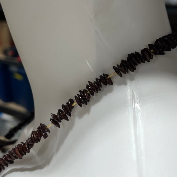 Vtg Handmade Apple Seed Necklace w Acacia Koa Seed Hawaiian Lei Botanical 28" - Picture 8 of 9